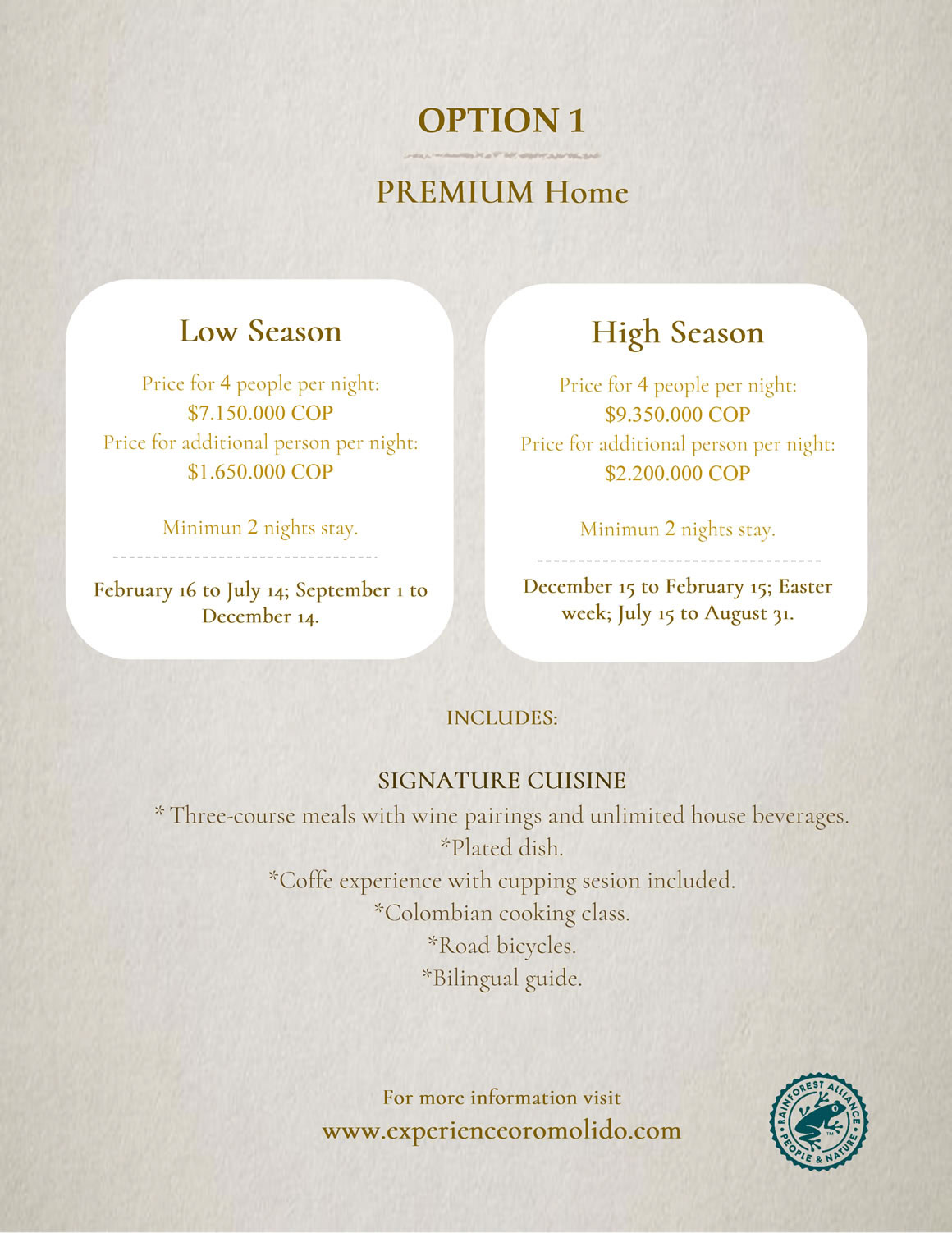 Option 1 - Premium Home