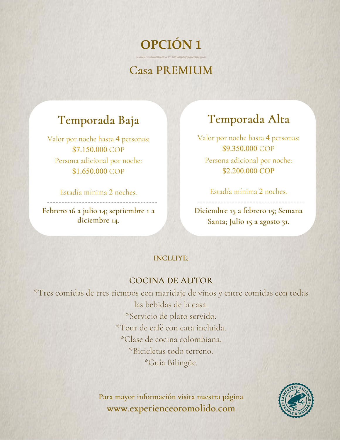 Opción 1 - Casa Premium